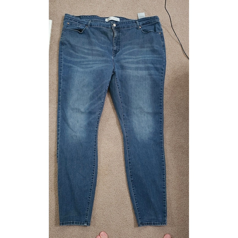 Signature Levi Strauss Totally Shaping Skinny Jeans Womens Blue Stretch Denim